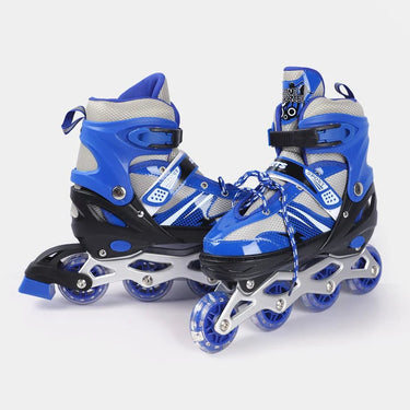 8* Inches Children's Four Wheel Roller Skating Shoes - Blue